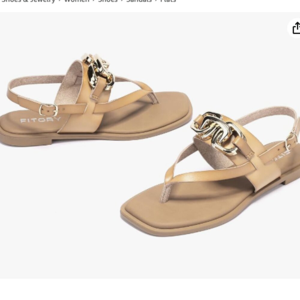 FITORY Womens Flat Adjustable Strap Sandals With Casual Fashion Slides